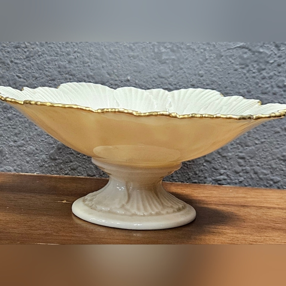 Lenox Candy Compote Dish 24K Gold Accent Arbor Collection